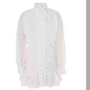 Missguided Premium Balloon Sleeve Frill Hem Dress